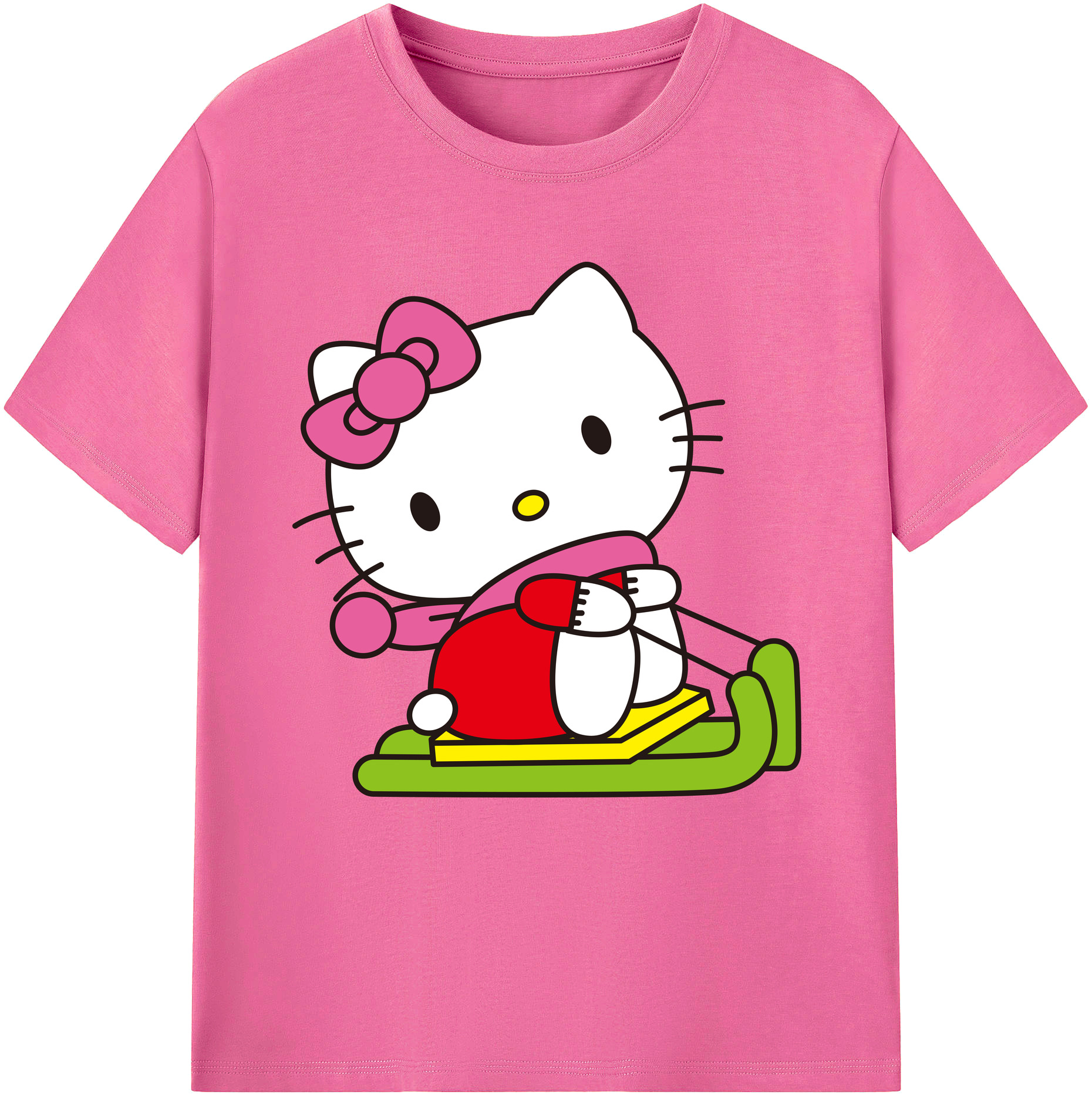 （画像用） Hello Kitty ハローキティ レディースカジュアルプリントTシャツ（綿100％）